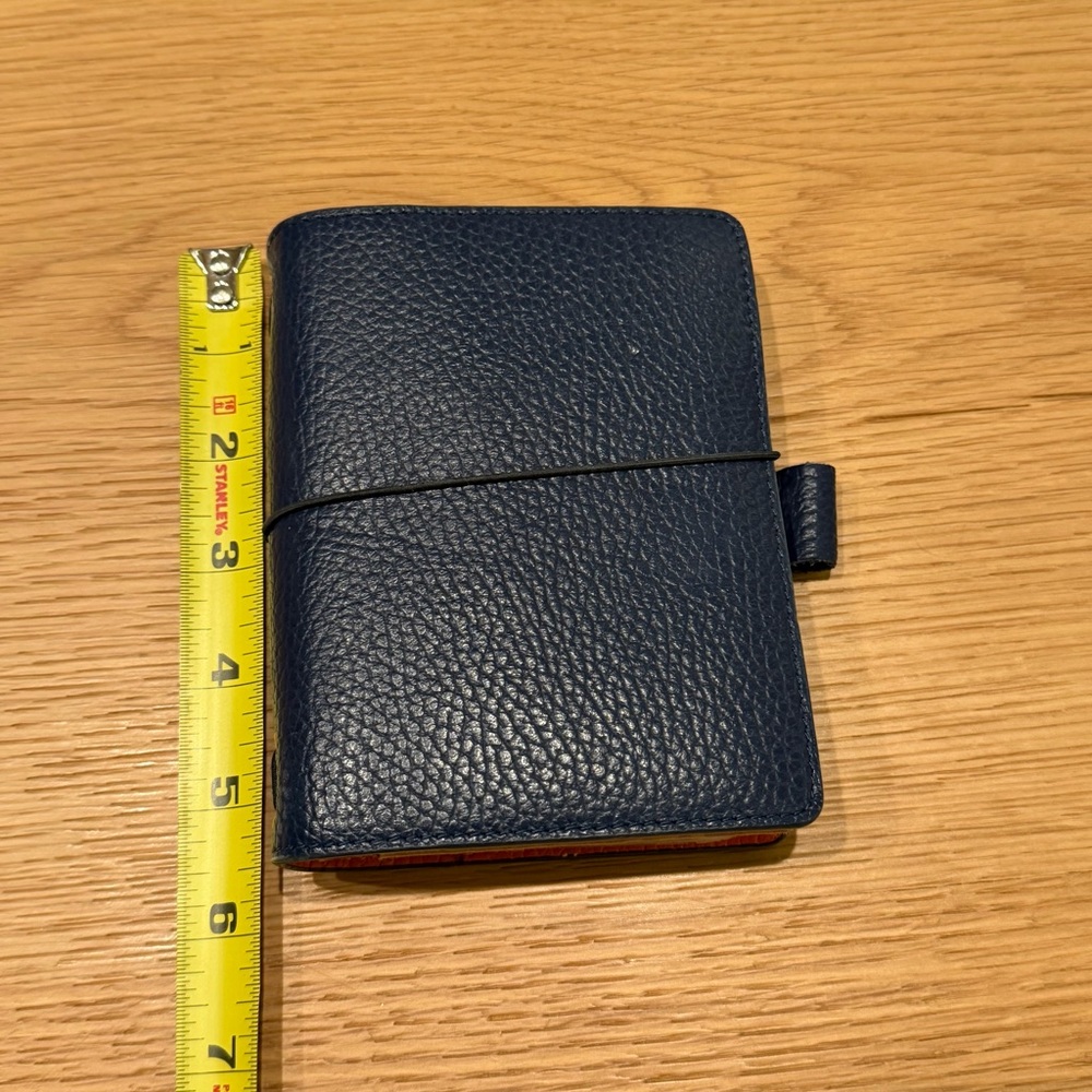 Navy Blue Leather Notebook Cover